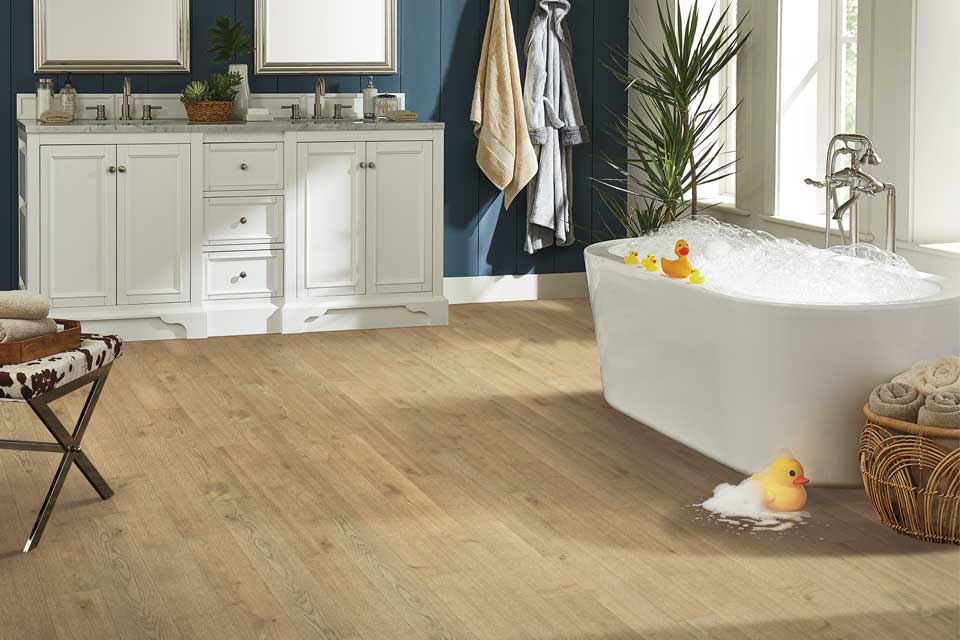 waterproof hardwood flooring in bathroom